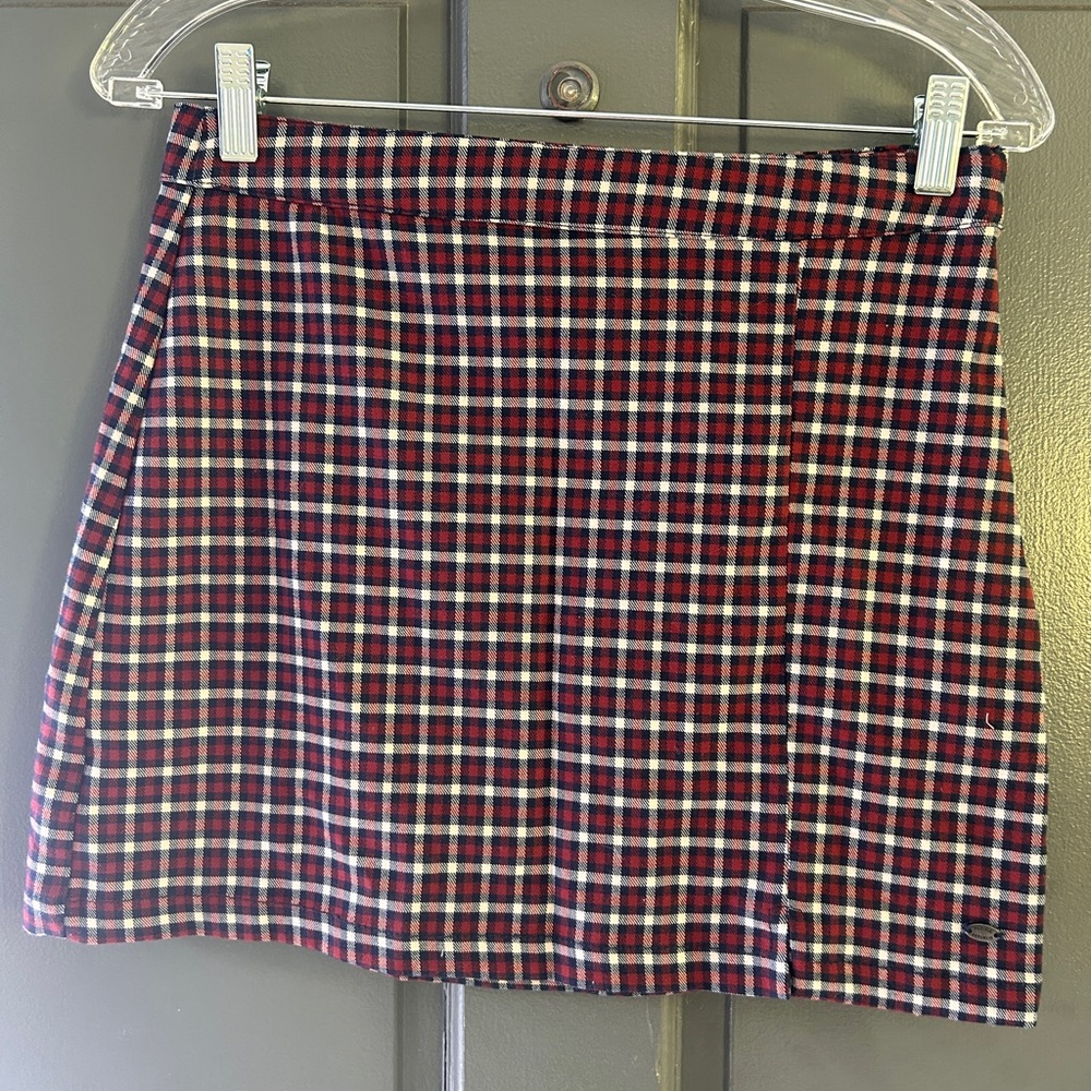 Plaid Mini Skirt - Red and Black